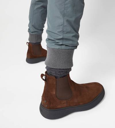 Tod's TOD'S W. G. CHELSEA BOOTS IN SUEDE - BROWN outlook