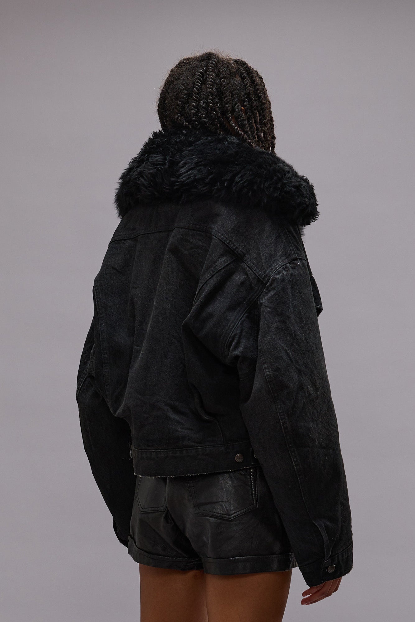 2 IN 1 ELI BOXY TRUCKER JACKET - BOLT BLACK -R13 - 6