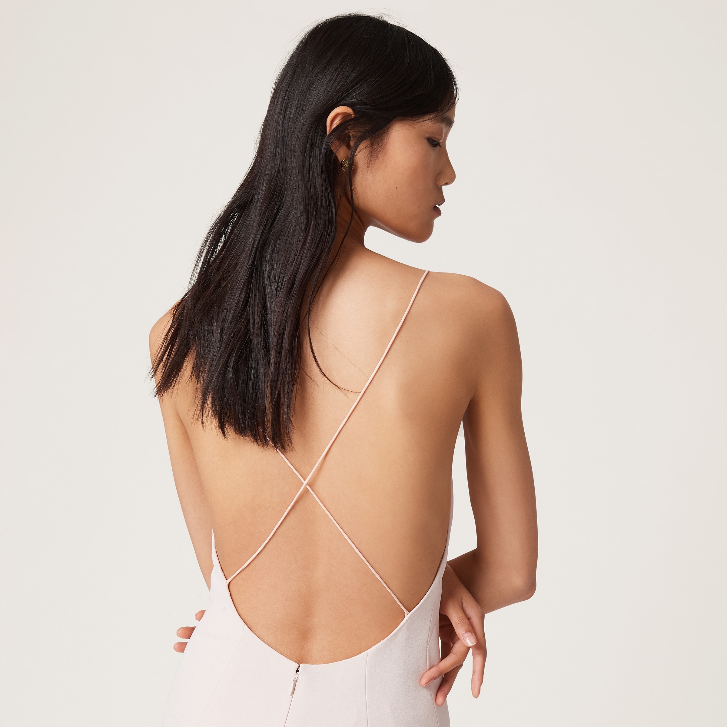 Stretch cady dress with feathers - 5