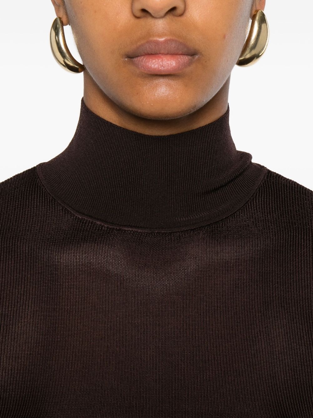high-neck ribbed top - 5