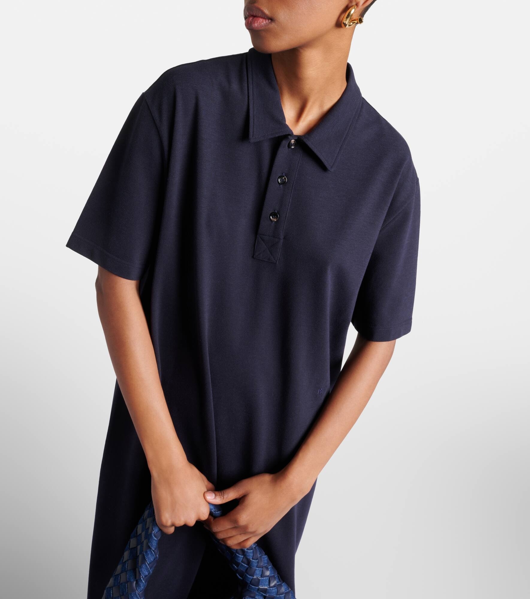 Cotton-blend piqué polo dress - 6