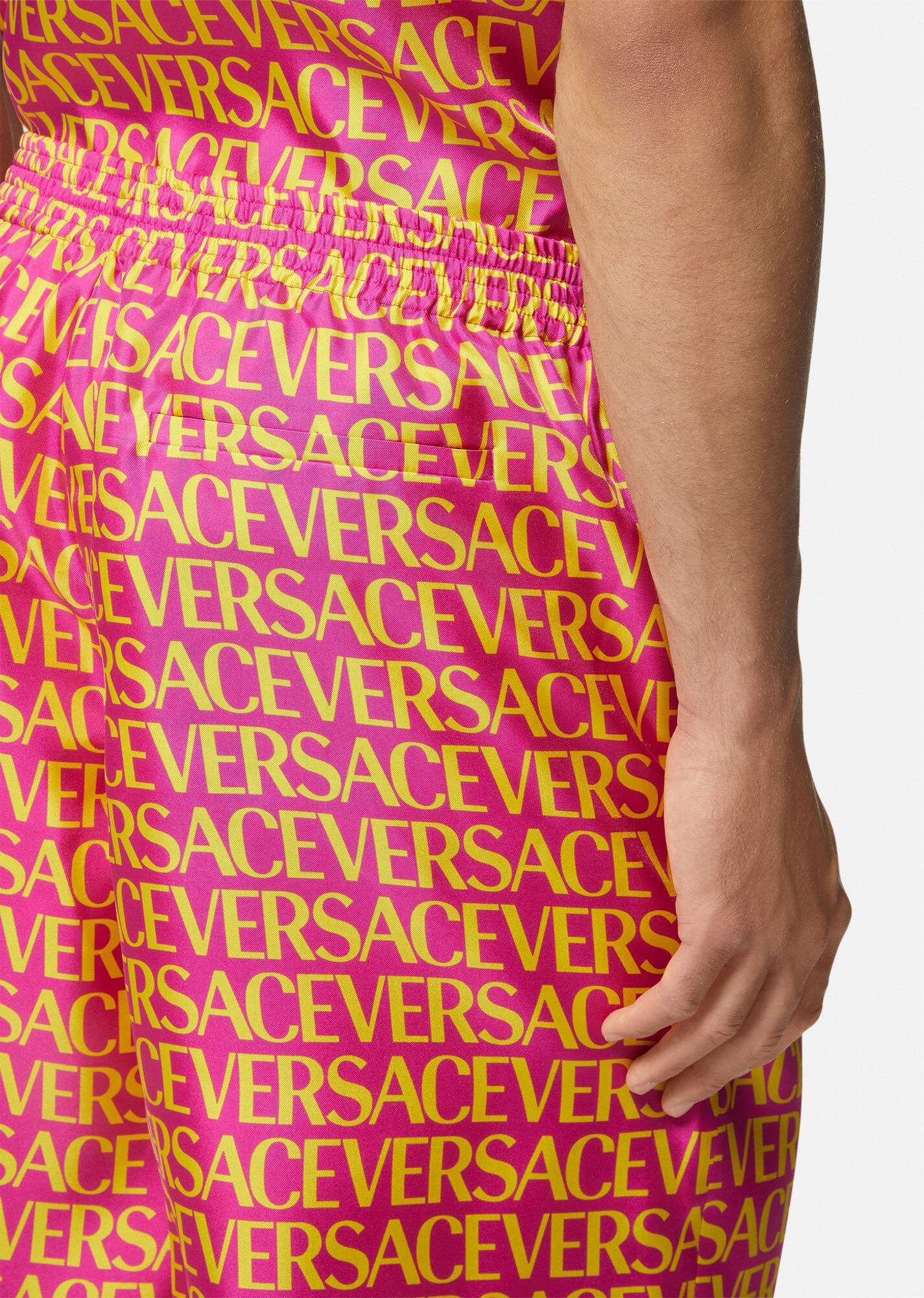Versace Allover Silk Shorts - 5