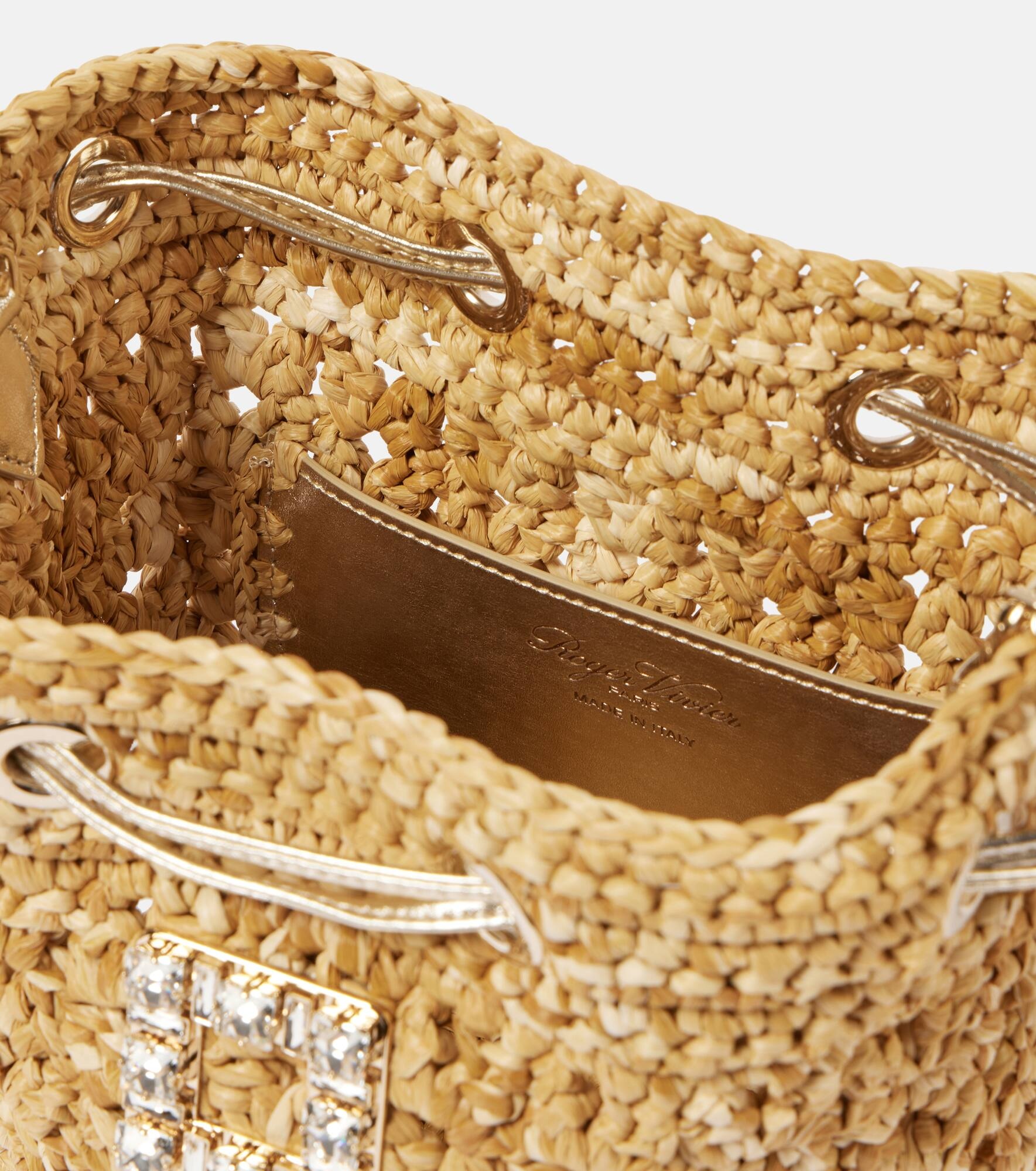 Tres Vivier raffia-effect bucket bag - 3