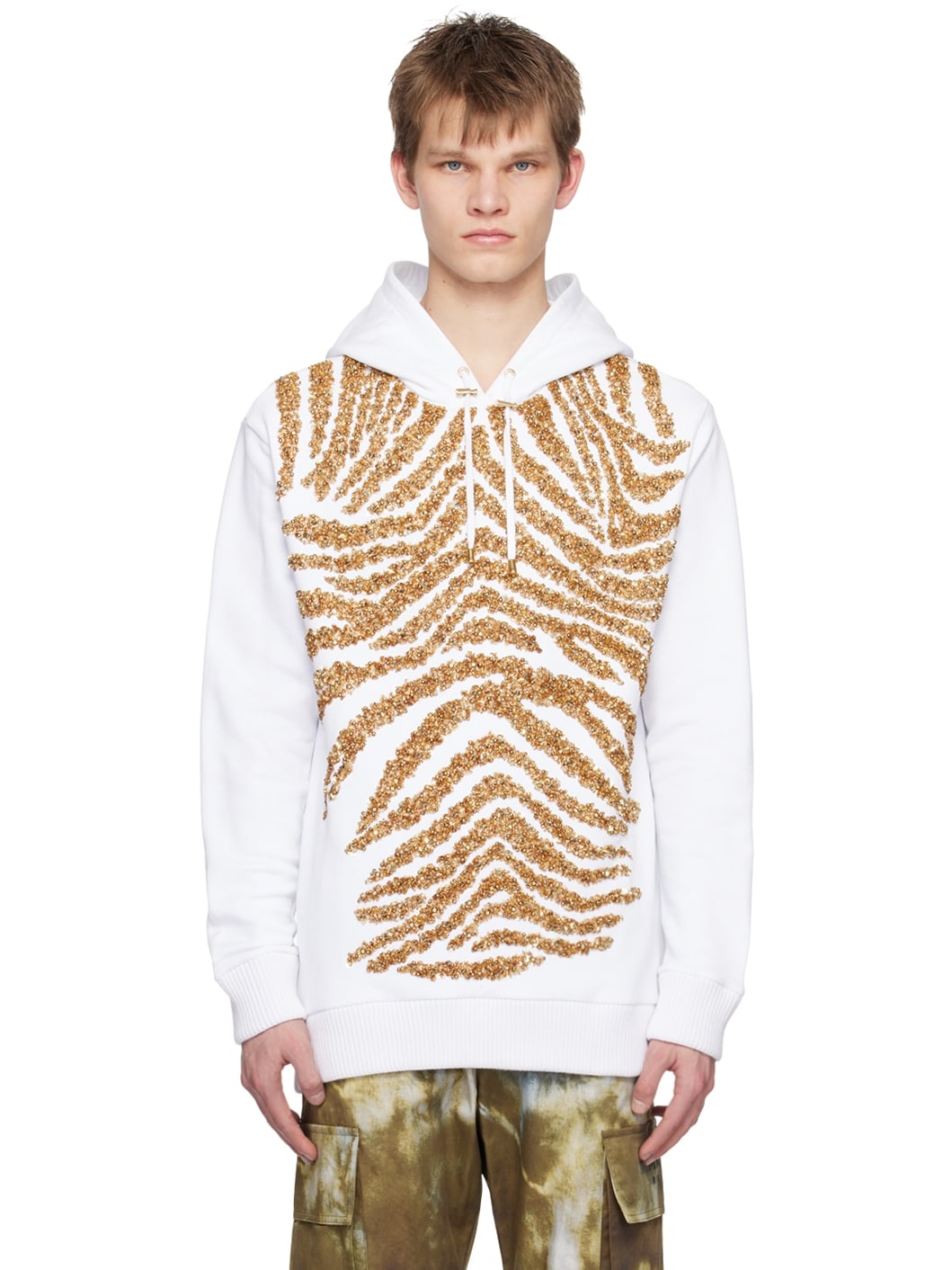 White Zebra Stripes Hoodie - 1
