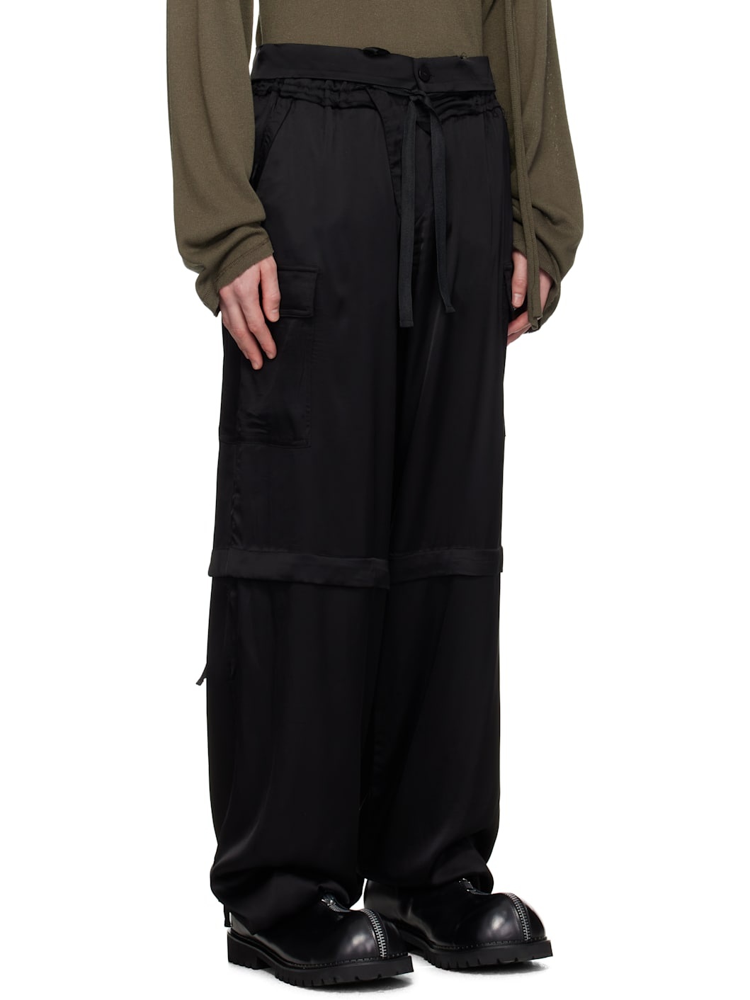 Black Baggy Cargo Pants - 2
