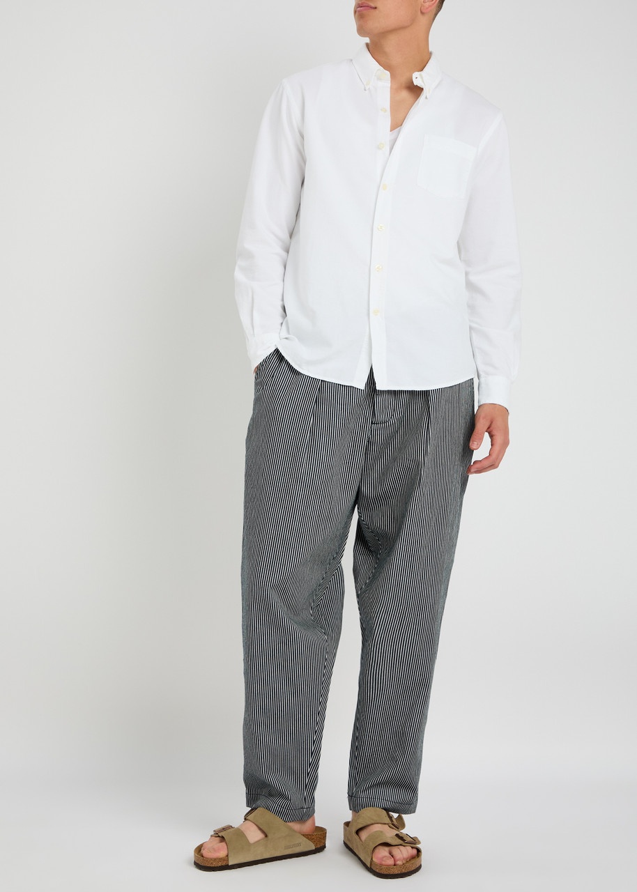 Universal Works Pleated Striped Cotton-twill Trousers - 4