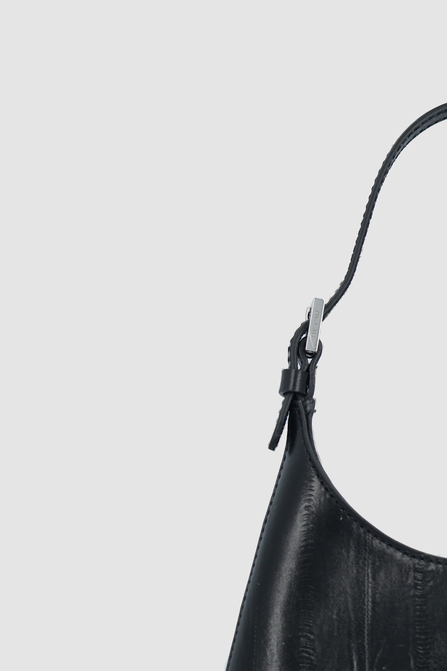 BABY CAMRYN BLACK EEL EMBOSSED LEATHER TOP-HANDLE BAG - 3