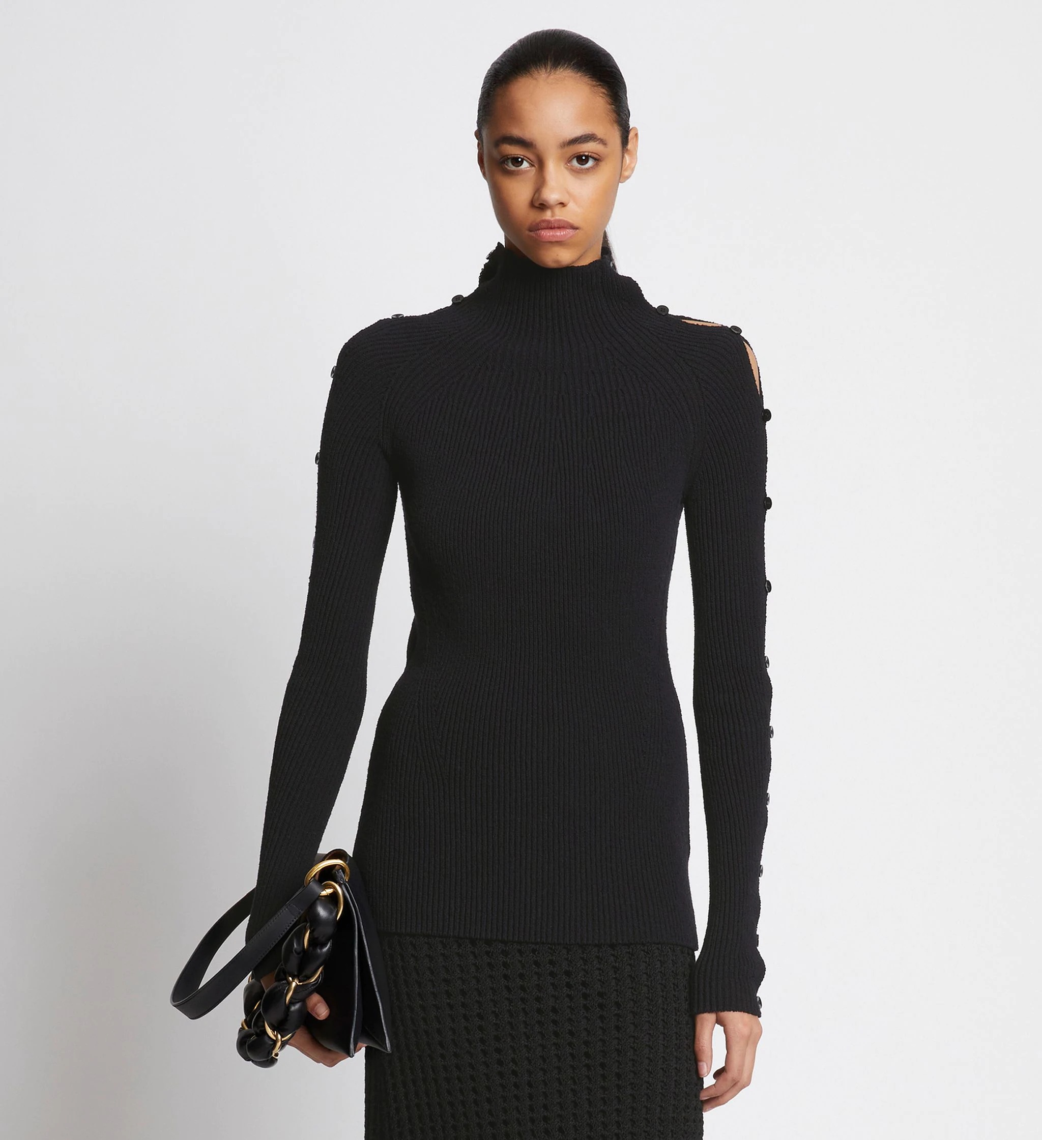 Cotton Rib Turtleneck Sweater - 2