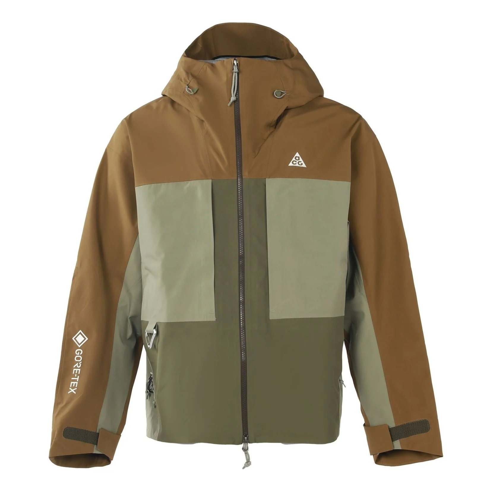 Men's Nike ACG Loose Zipper Hooded Colorblock Long Sleeves Jacket Autumn Light Brown CV0635-242 - 1