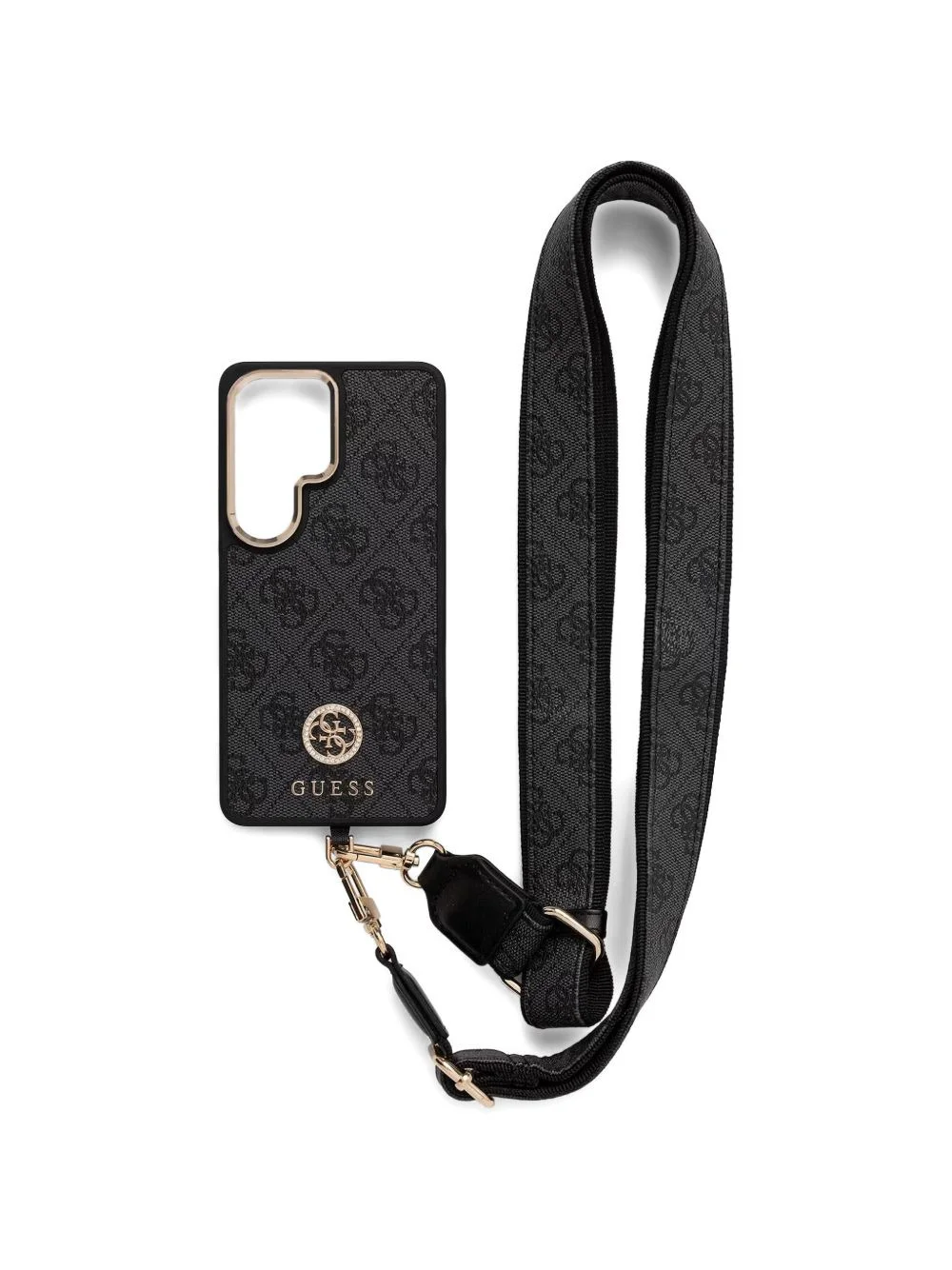 monogram-print strap phone case - 1