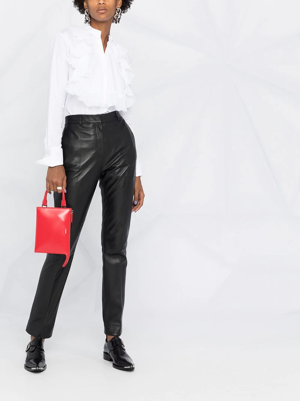 slim-fit leather trousers - 2