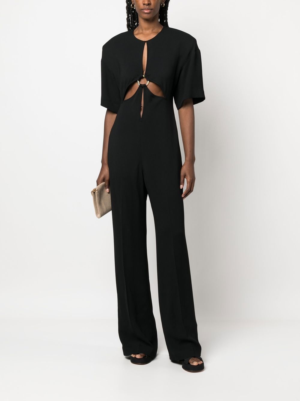 cut-out short-sleeve jumpsuit - 2
