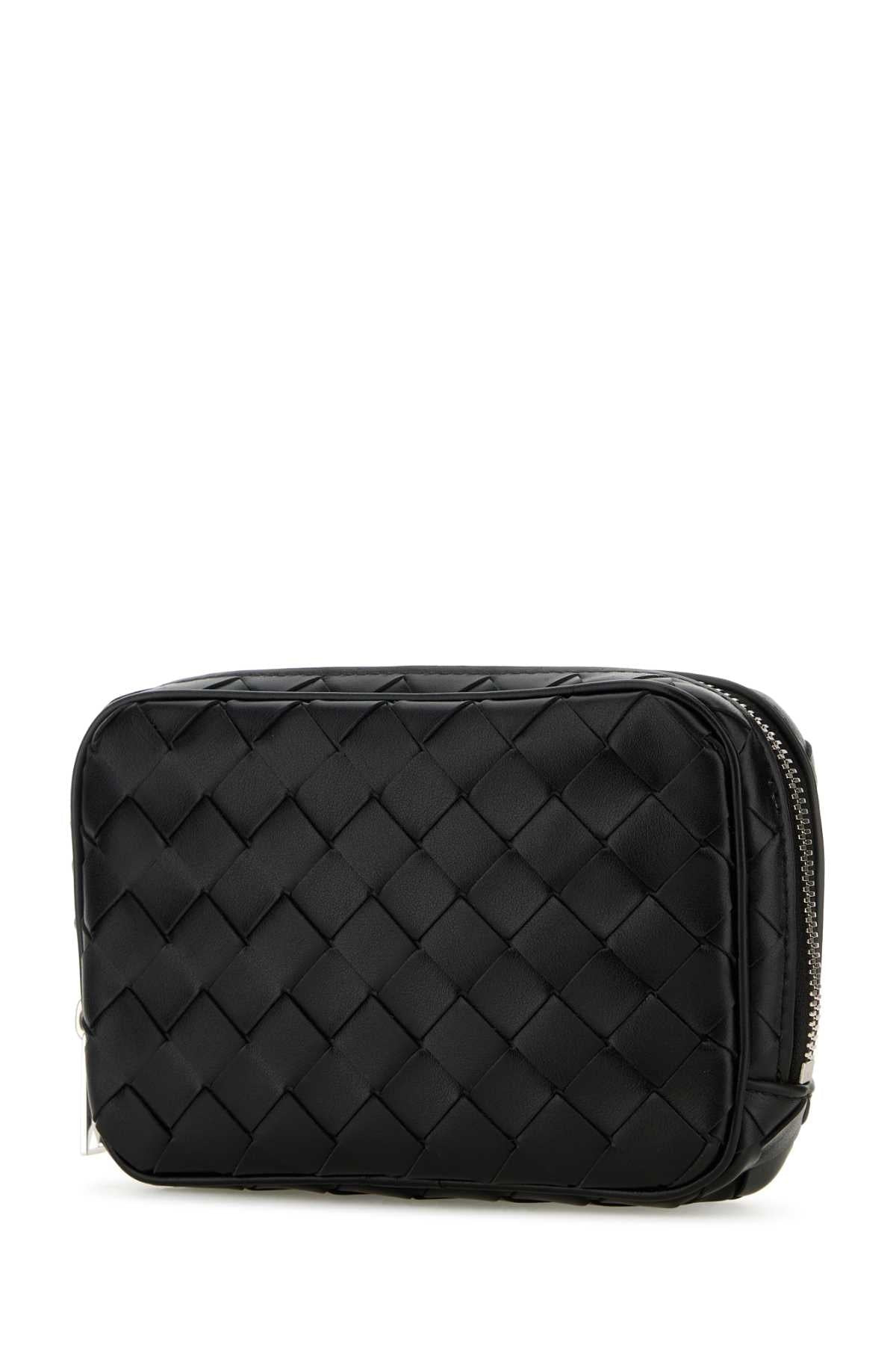 Bottega Veneta Men Black Leather Small Intrecciato Beauty Case - 2
