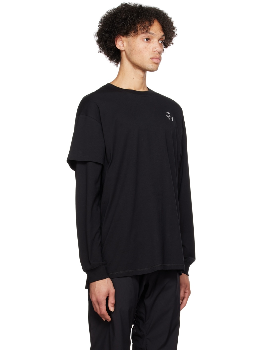 Black Layered Long Sleeve T-Shirt - 2