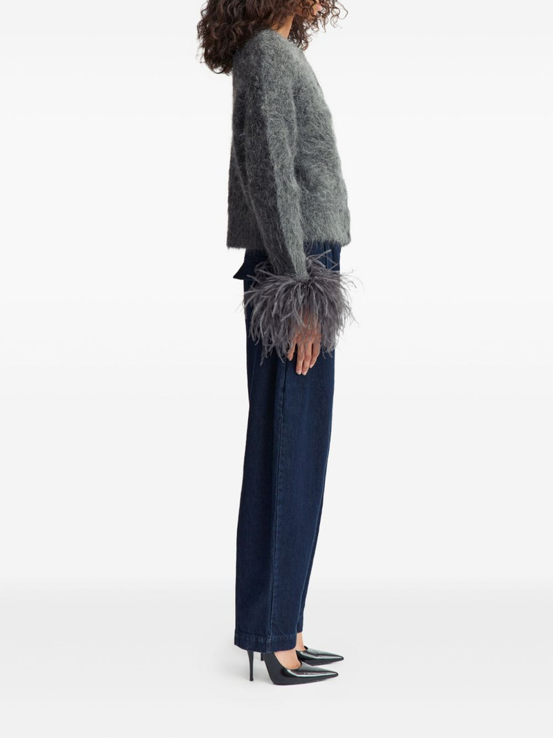 Alena feather-trim knitwear 3