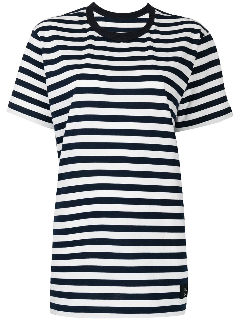 logo-patch striped T-shirt - 1