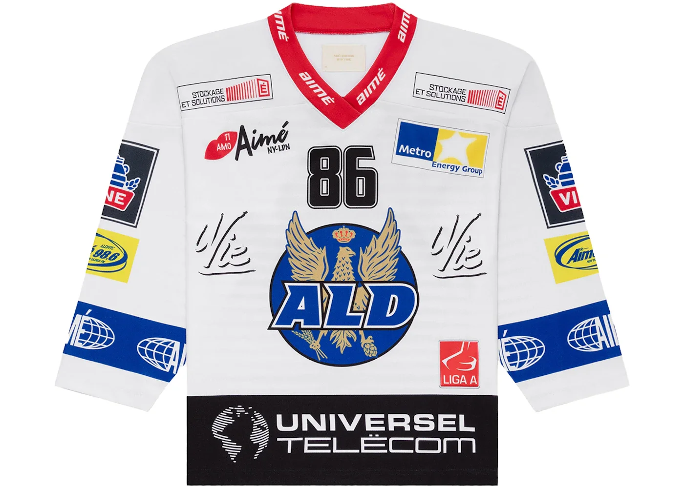 Aime Leon Dore Team Hockey Jersey White - 1