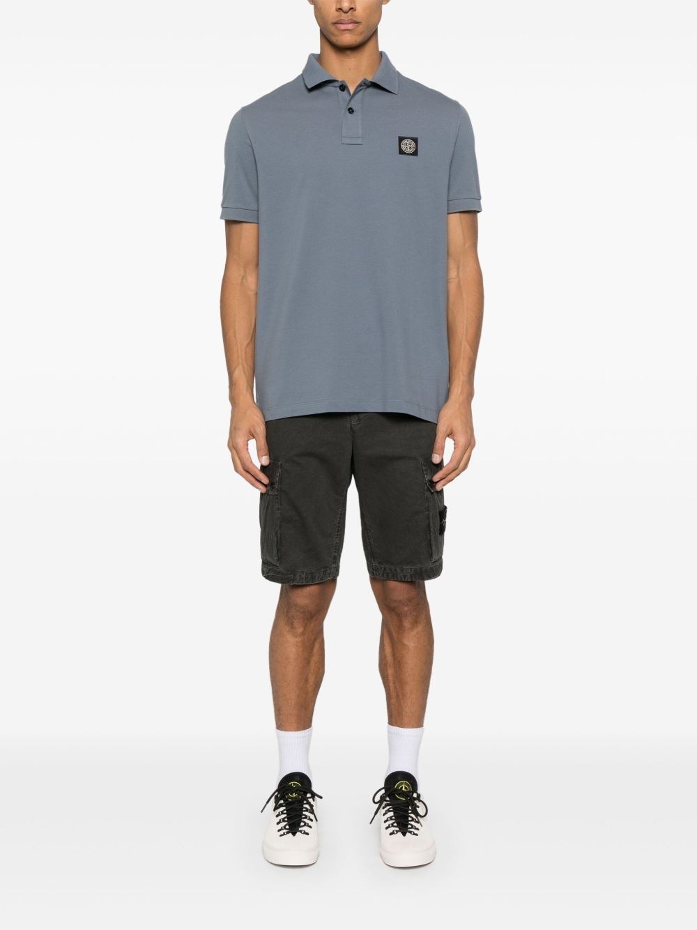 Compass-patch polo shirt - 2
