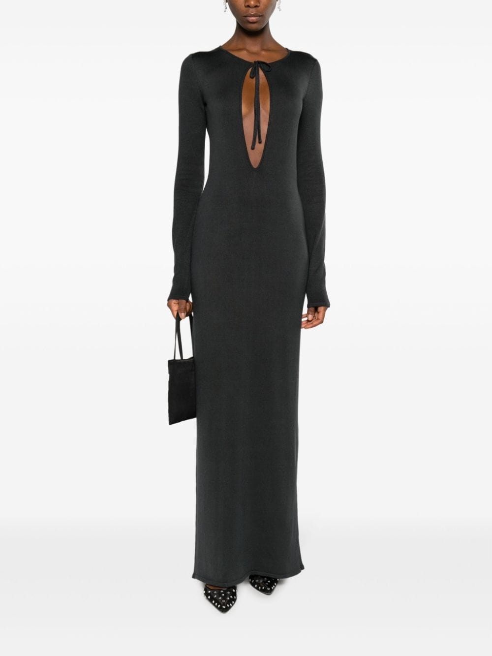 cut-out silk maxi dress - 2