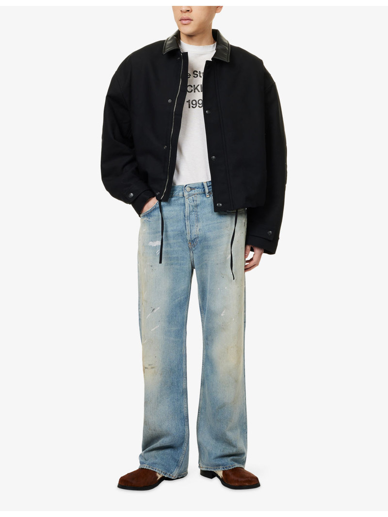 Acne Studios Paint-Splatter Trafalgar Cotton-Blend Jeans outlook
