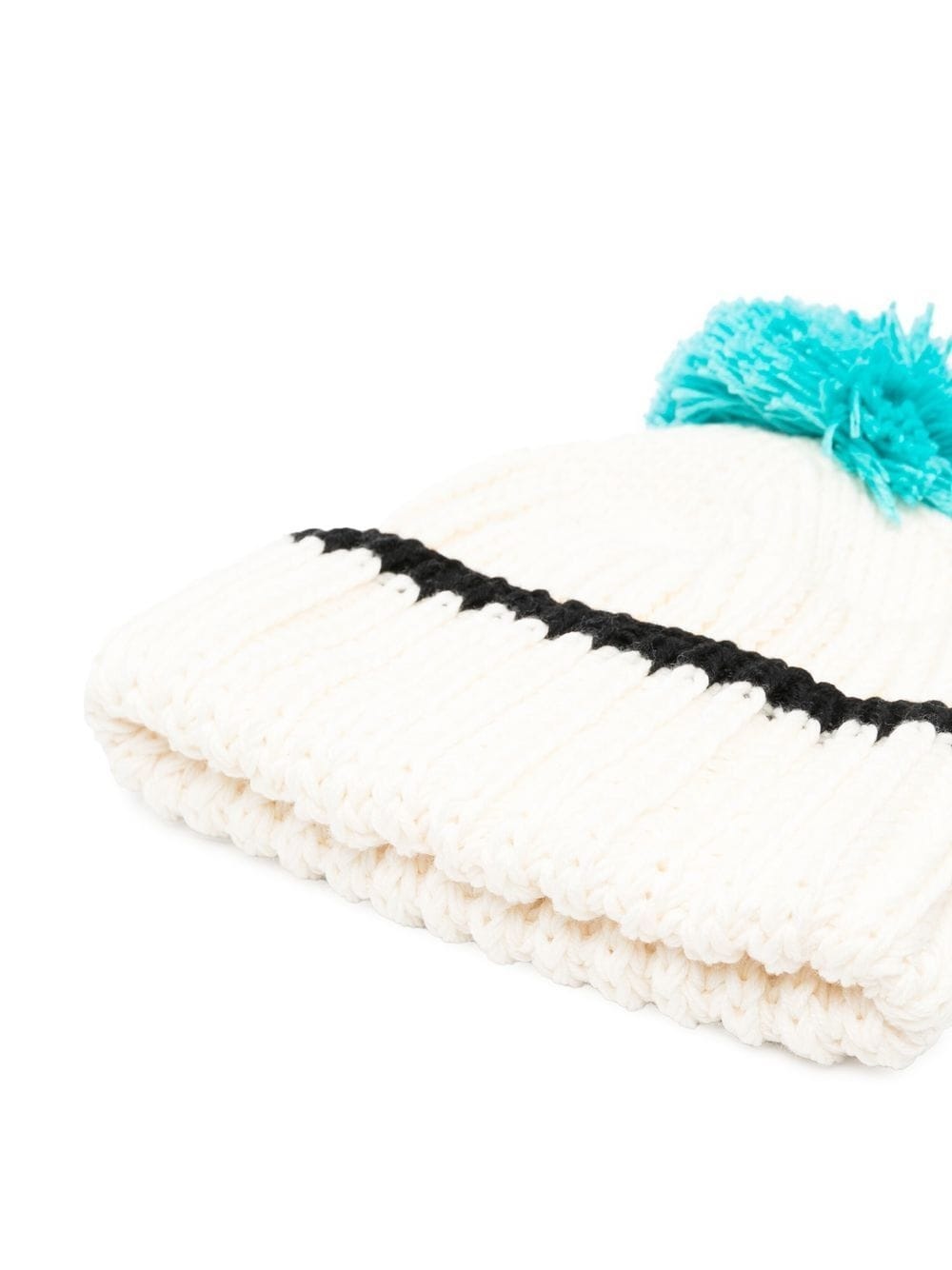 pompom-trim knitted hat - 2