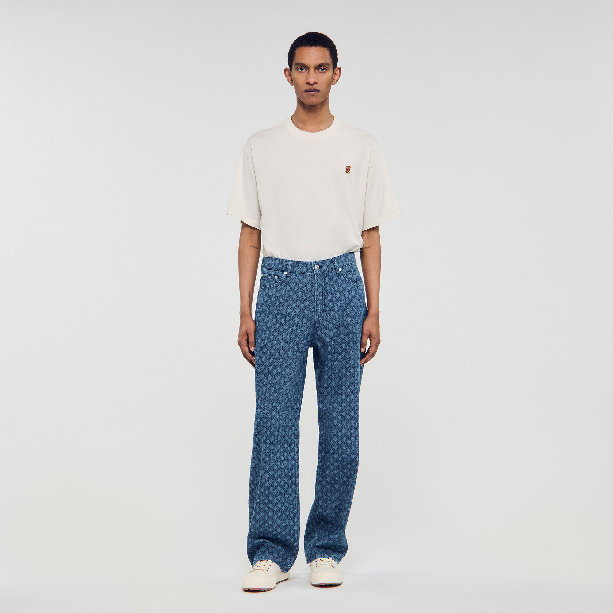 ROPE PATTERN BAGGY JEANS - 2