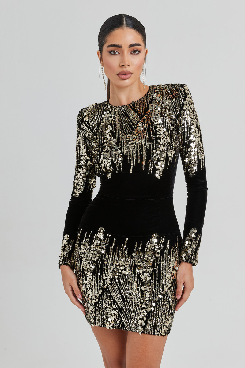 NADINE MERABI Kyra Black Dress outlook