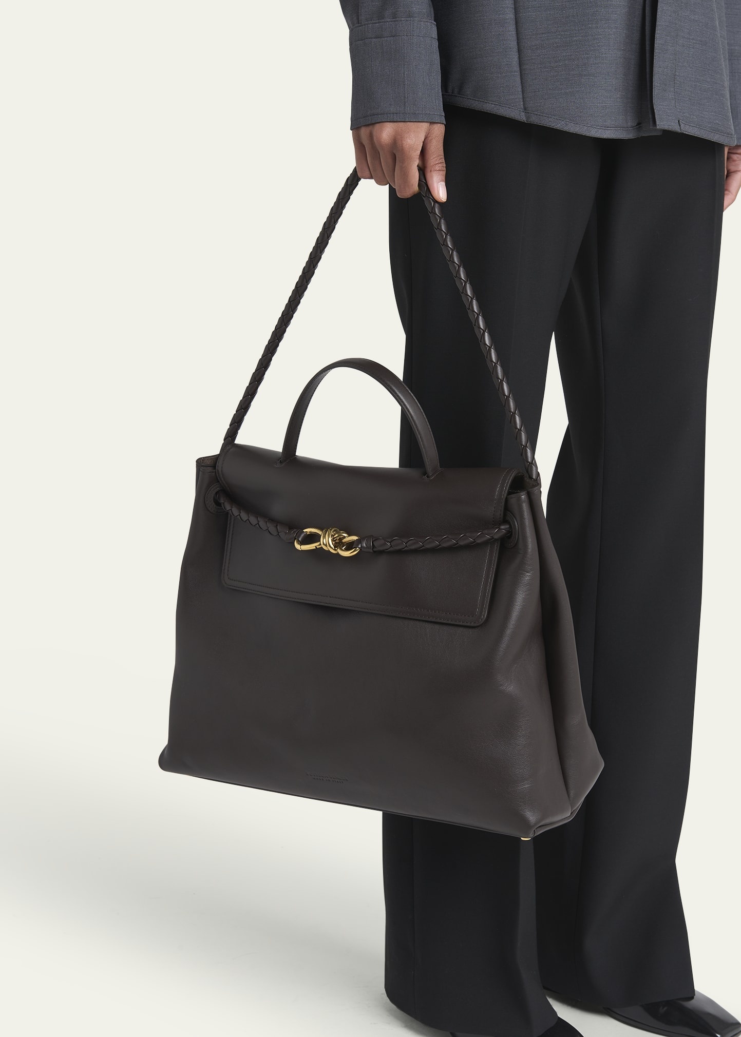 Andiamo Large Leather Top-Handle Bag - 2