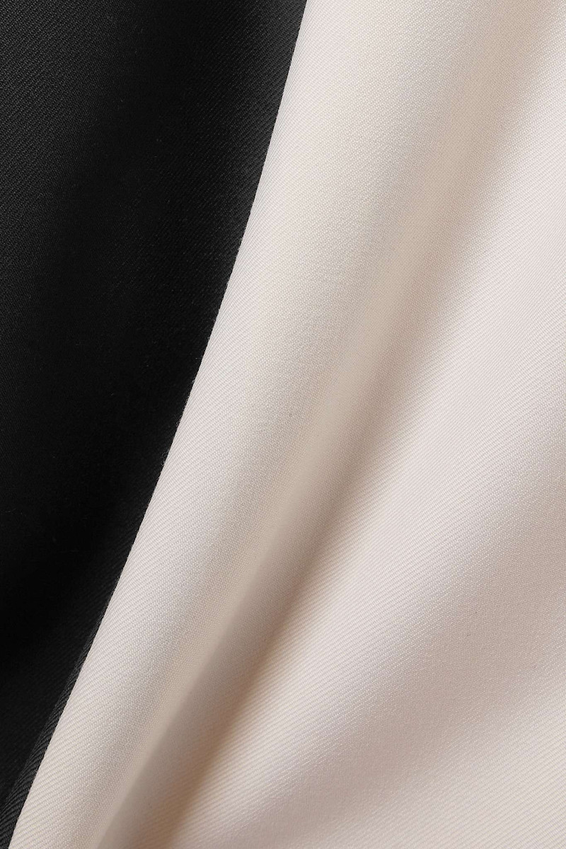 Two-tone color-block wool-twill blouse 5