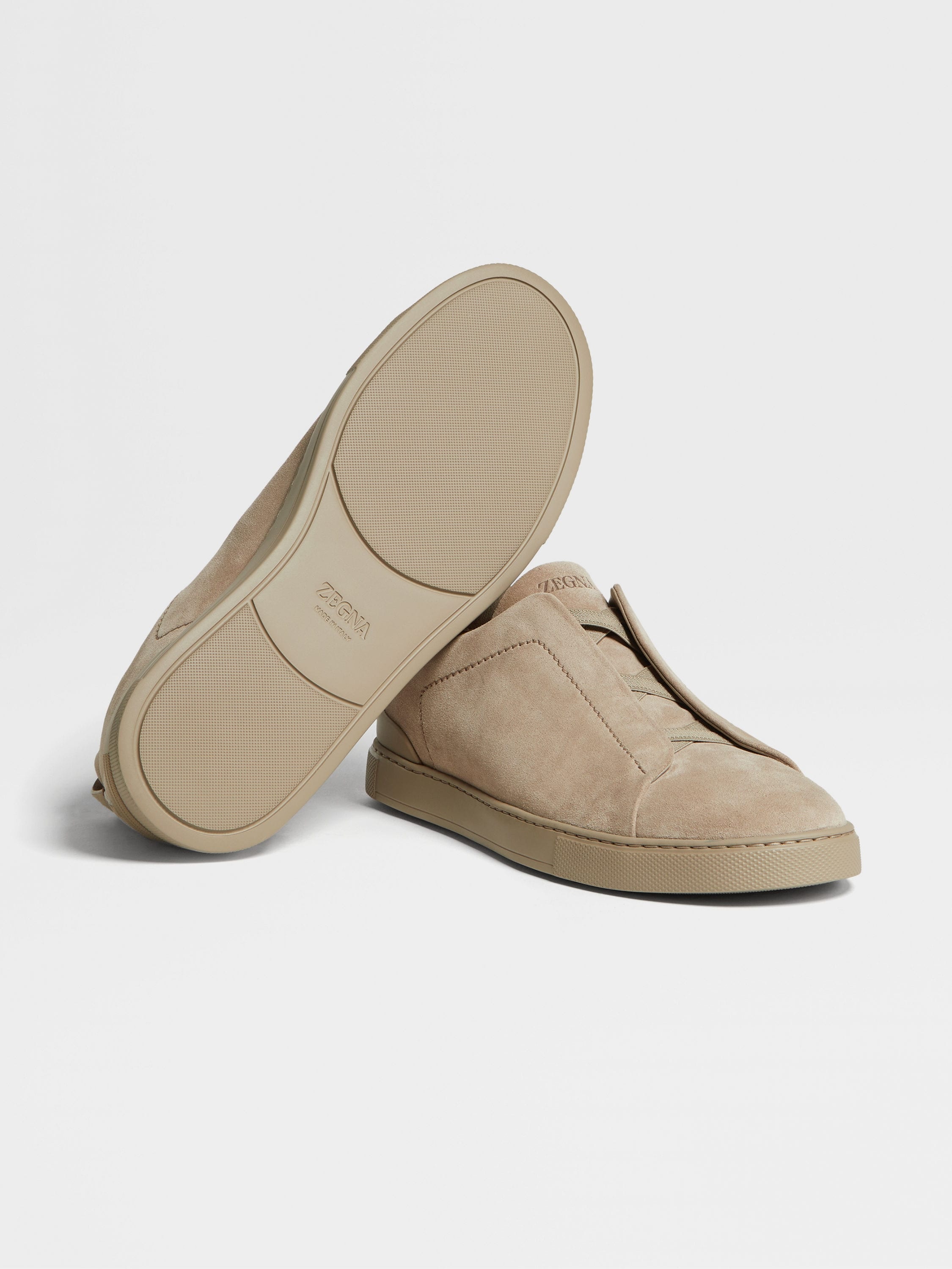 LIGHT TAUPE SUEDE TRIPLE STITCH™ SNEAKERS - 6