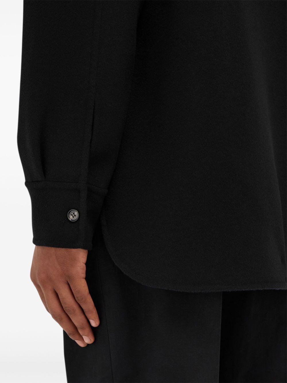 logo-plaque buttoned shirt jacket - 6