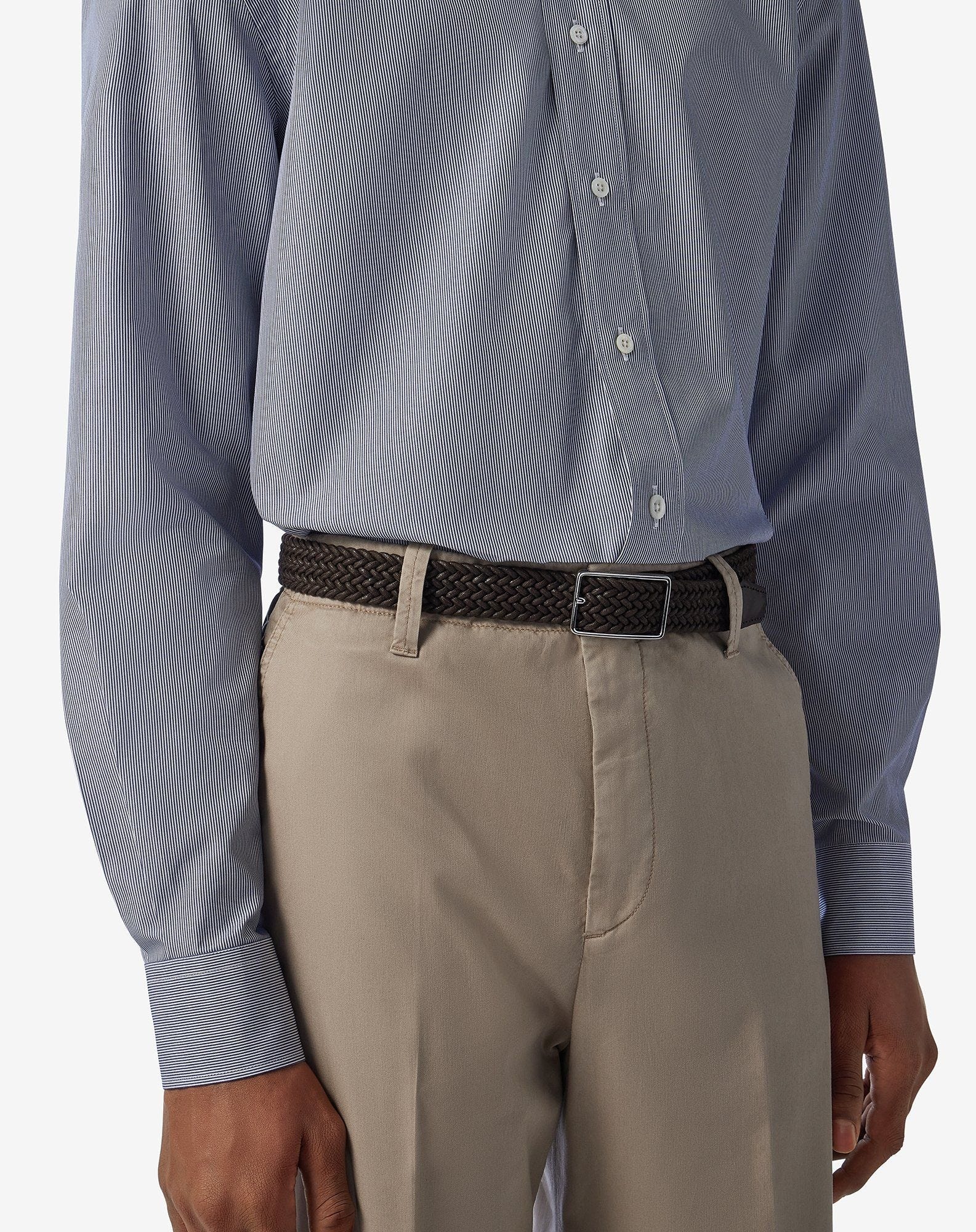 Brown braided belt in waxed cotton - 2