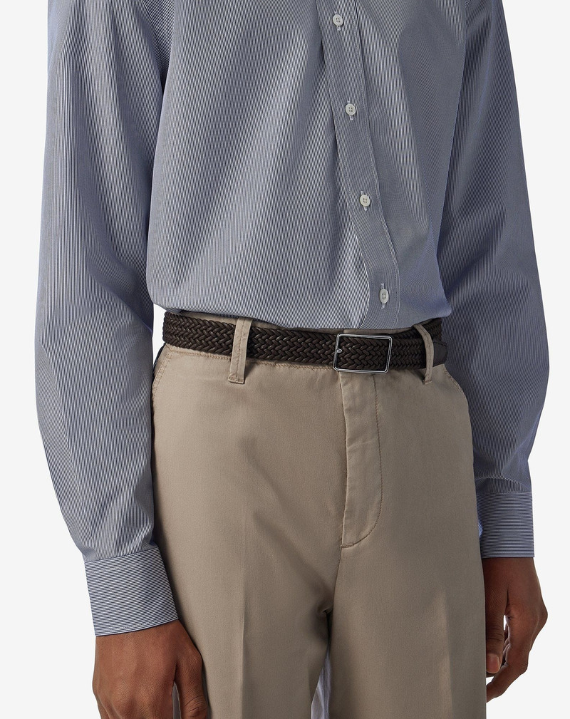 CORNELIANI Brown braided belt in waxed cotton outlook
