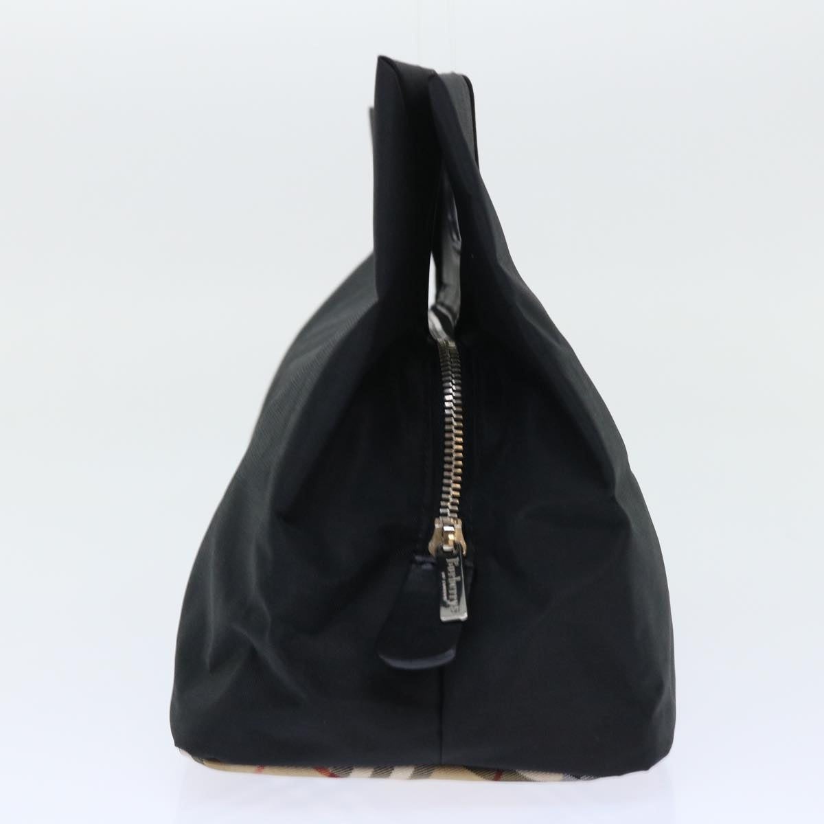 Burberry Nova Check Blue Label Hand Bag Nylon Black Beige - 4