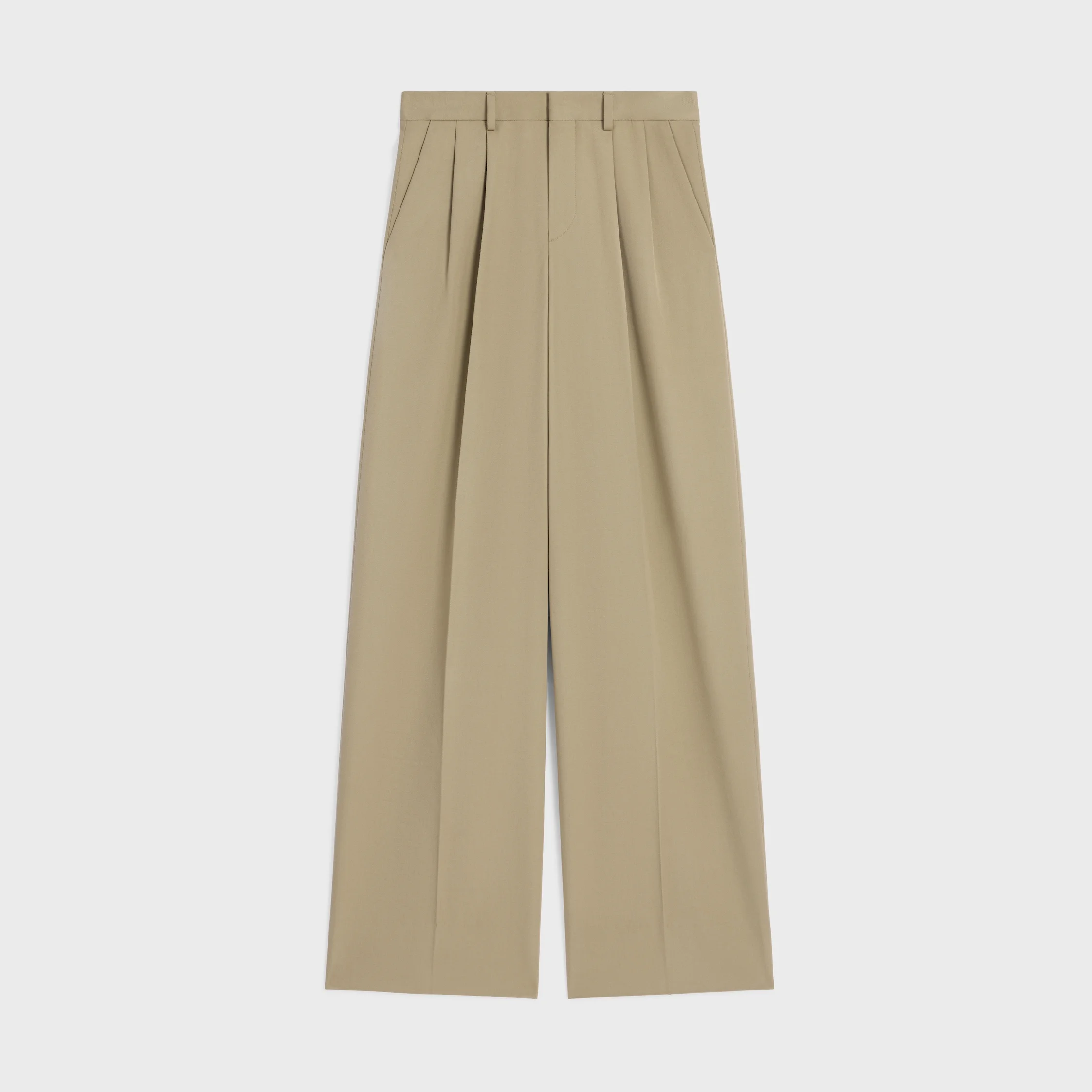 pleated trousers IN cotton and wool gabardine - 1