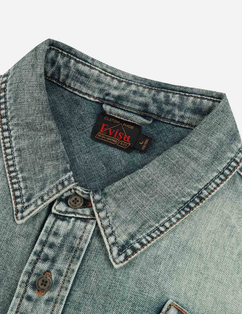 FADED-WASHED MULTI-PRINT LOOSE FIT DENIM SHIRT 9