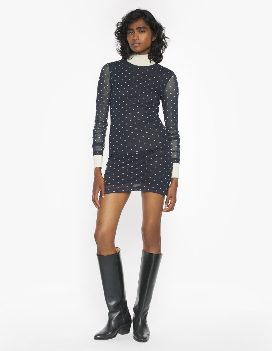 POLKA DOT MESH MINI DRESS - 3