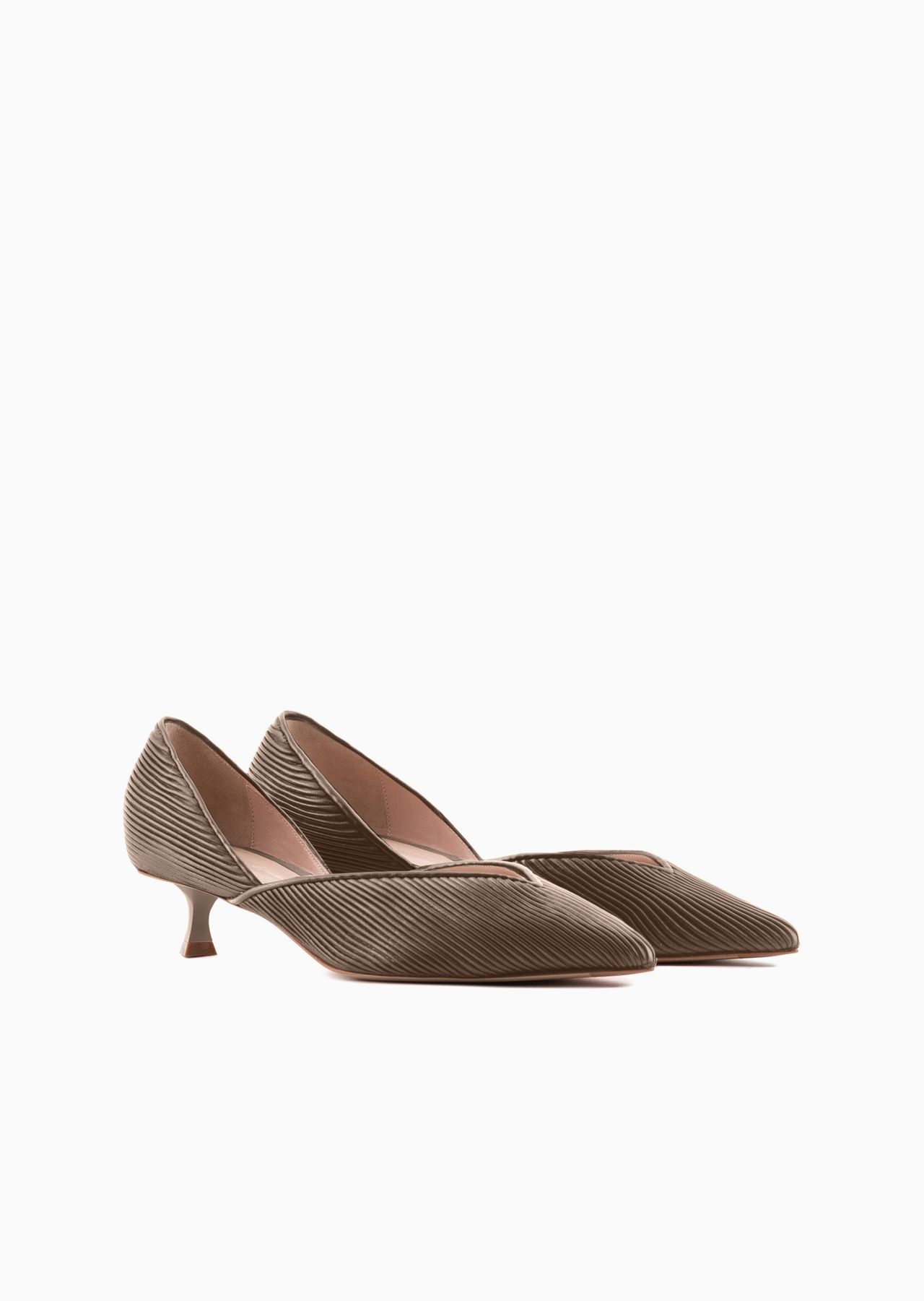 Pleated nappa-leather court shoes - 2