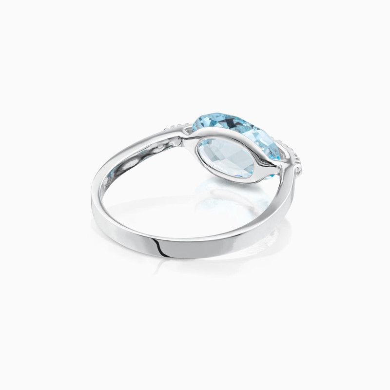 18K white gold TOUS Color Kings Ring with diamonds and topaz 2