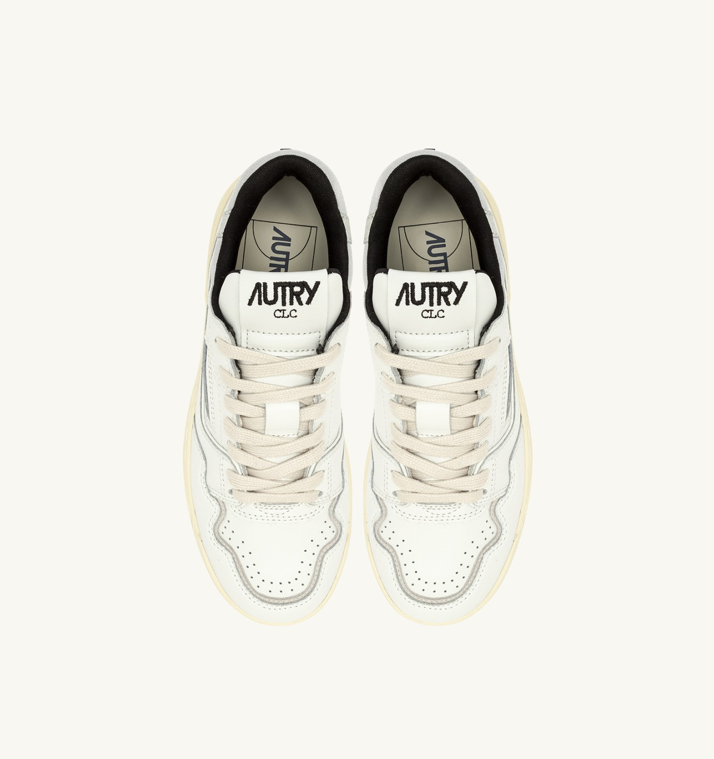 CLC LOW SNEAKERS IN WHITE LEATHER AND SILVER SUEDE - 5