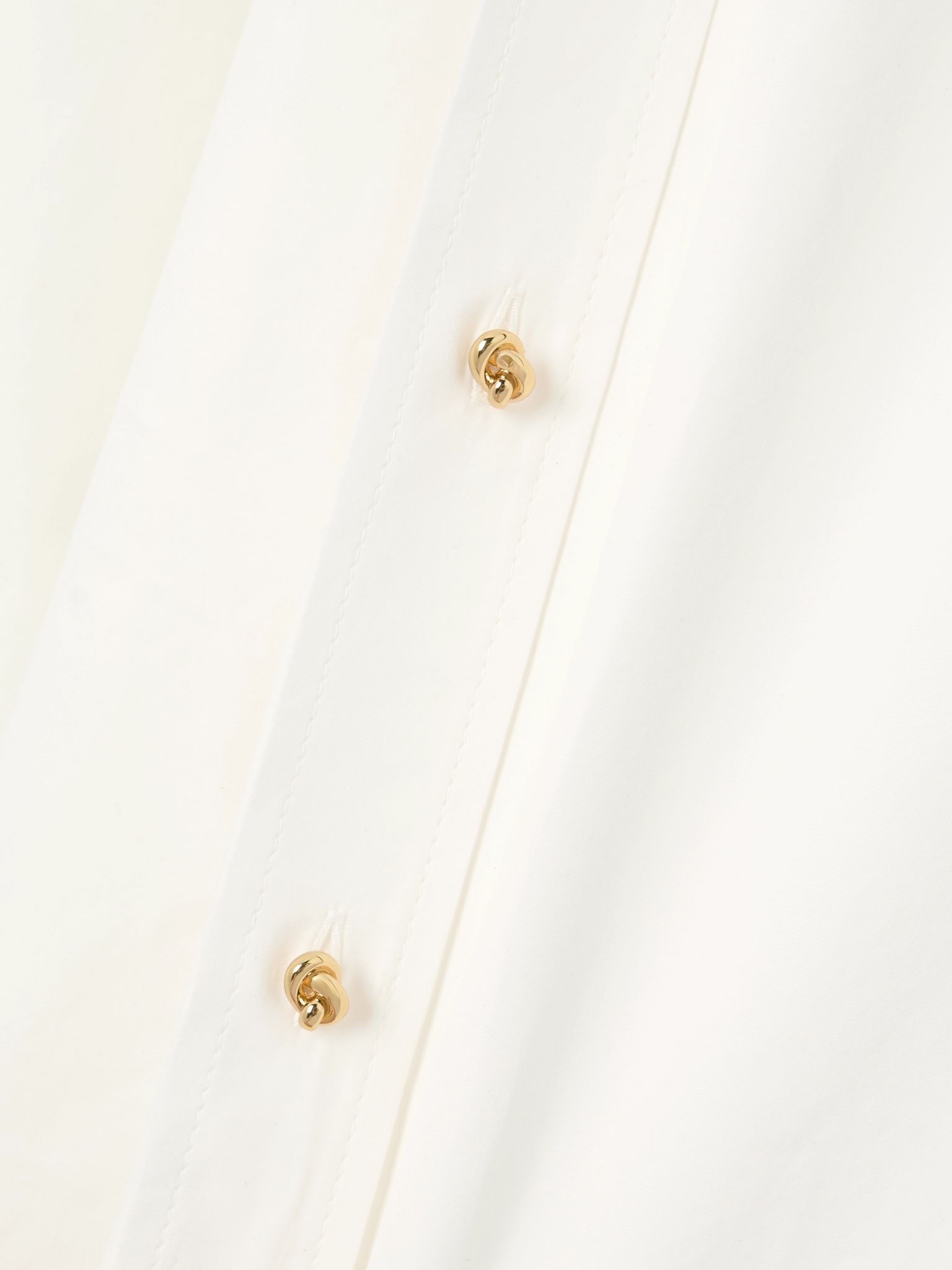 Cotton-blend poplin tunic Cream - 5