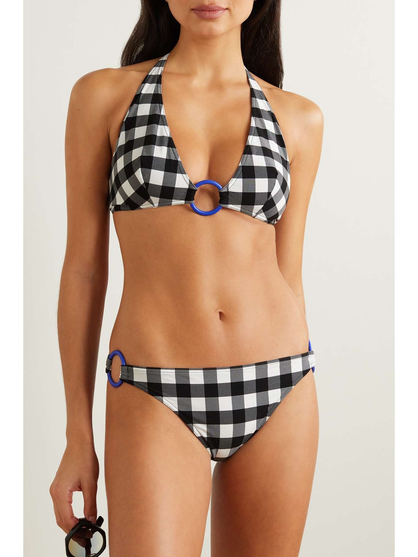 Memphis Folie embellished gingham bikini briefs - 2