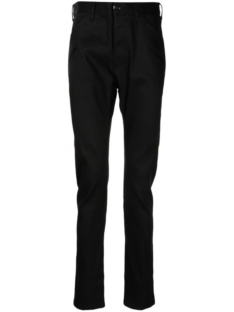 mid-rise slim-cut trousers 1