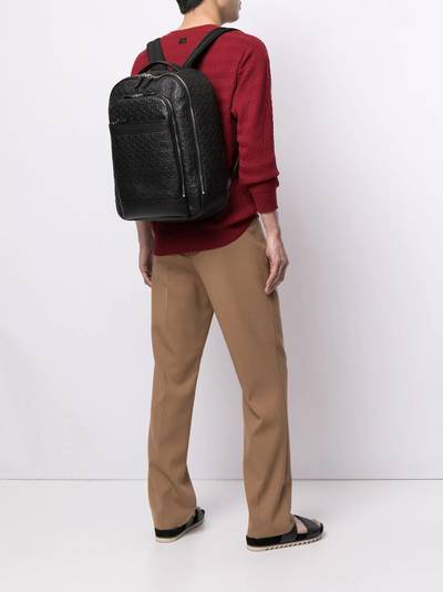 Salvatore Ferragamo Gancini embossed leather backpack outlook