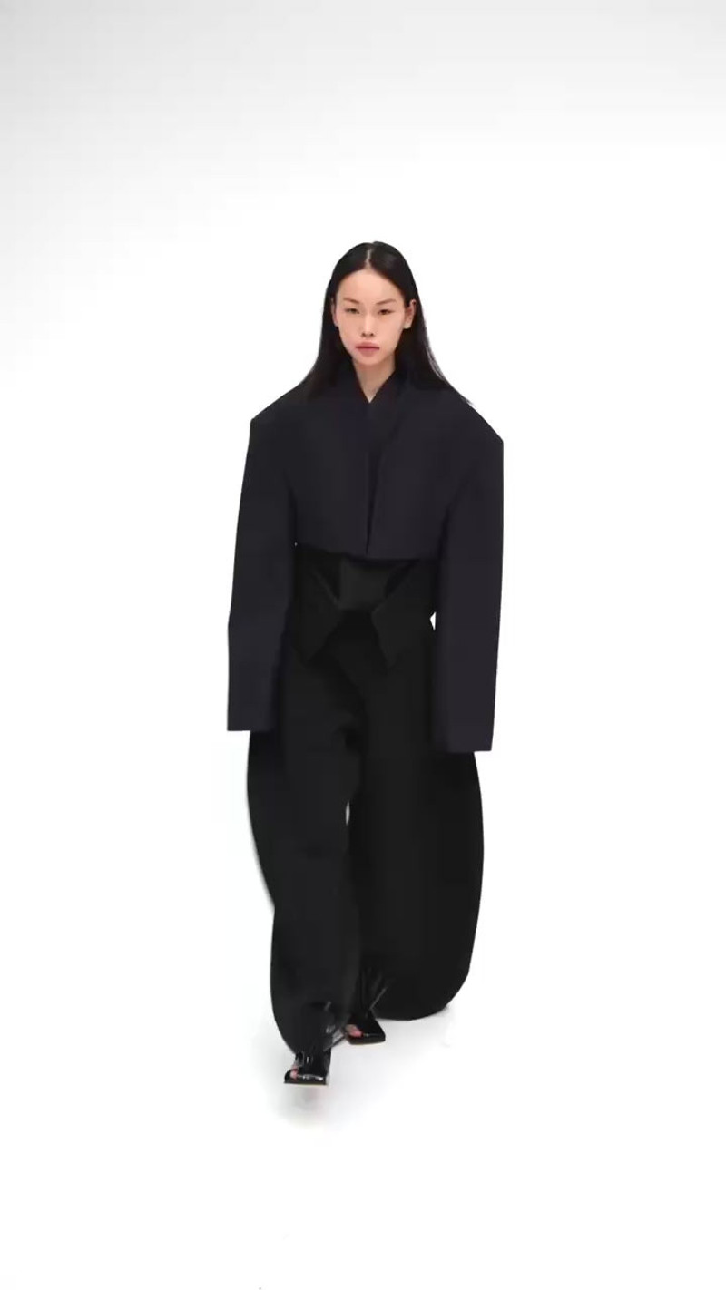 CROPPED JACKET WITH INSERT NAVY BLACK 7