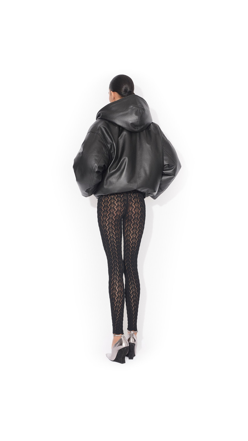 Alaïa HOODED LEATHER BOMBER outlook