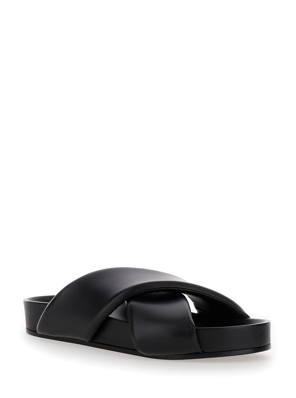 Jil Sander Men Black Sandals With Criss Cros Bands In Smooth Leather Man - 2