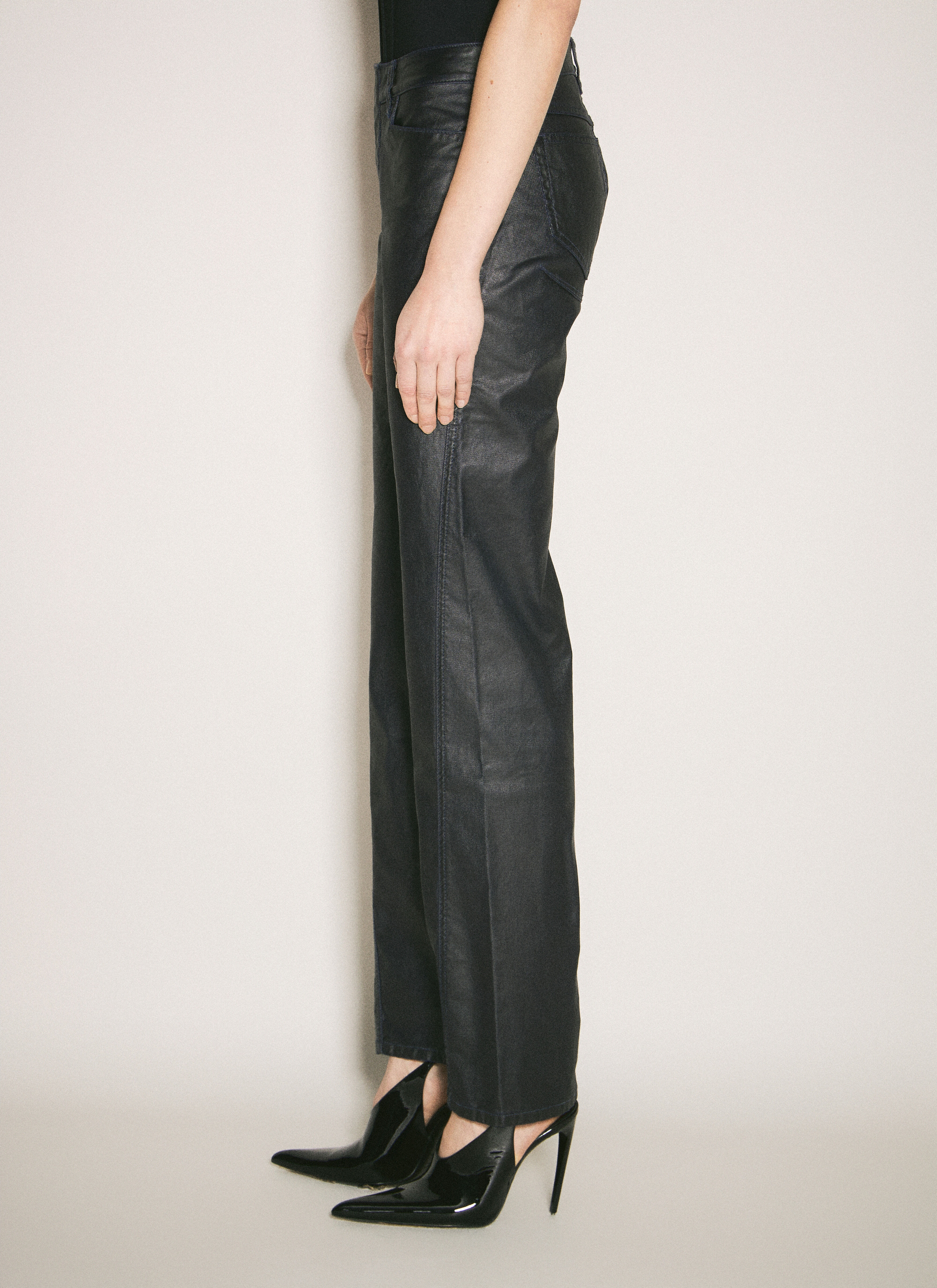 Waxed Straight Leg Pants - 4
