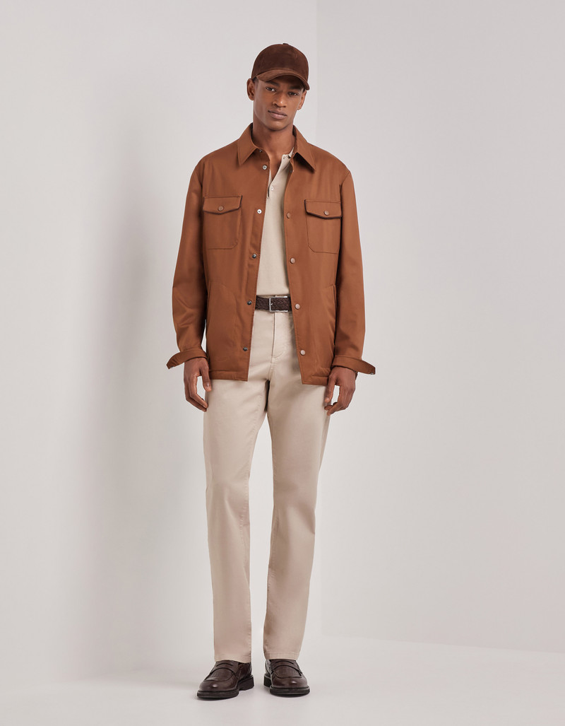 Canali BEIGE PURE COTTON POLO SHIRT WITH CONTRASTING PIPING outlook