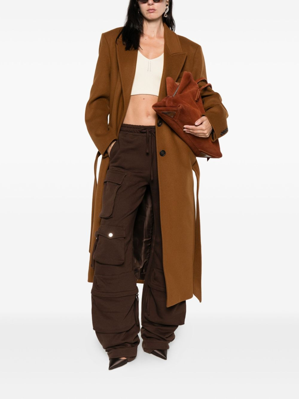 single-breasted belted coat - 2